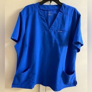 Jaanuu Royal Blue V-Neck Scrub Top 3X
